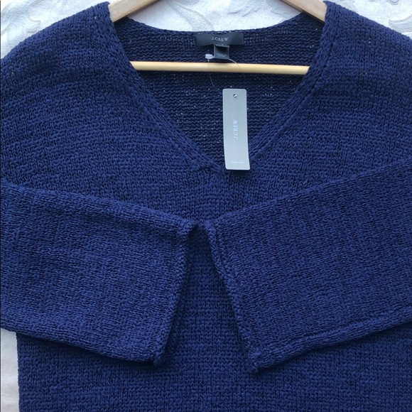 J. Crew Sweaters - J. Crew Navy Cotton-blend V-Neck Sweater.18295